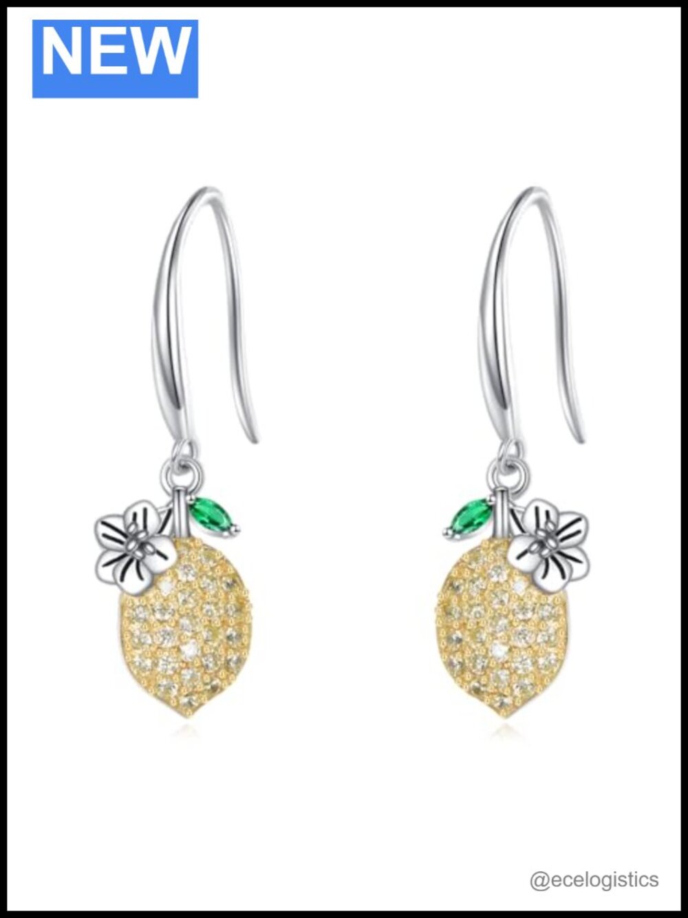Sterling Silver Lemon Dangle Earrings Women Fruit Jewelry Gifts